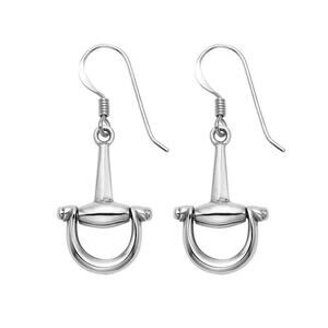 Sterling Silver Equestrian D Ring Snaffle Bit Earrings